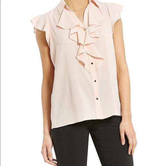 calvin klein ruffle blouse